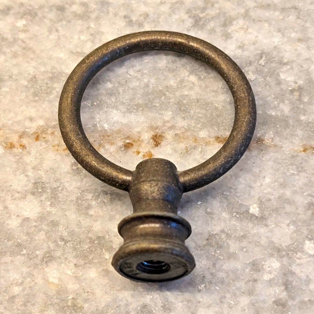 Vintage Brass Ring Finial #7029 Antique Finish Decorative Hardware